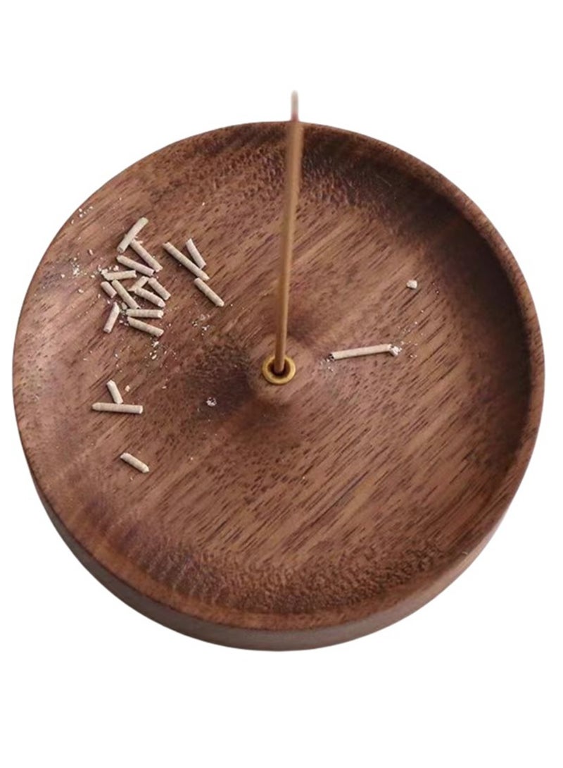 Black Walnut Incense Holder Handmade Wooden Round Incense Holder Incense Burner Suitable for Home Office Decoration,Yoga,Meditation