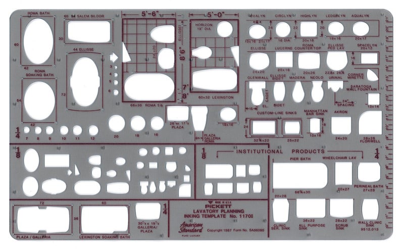 Pickett Lavatory Planning Template, Scale: 1/8 and 1/4 Inch (1170I) - Image 5