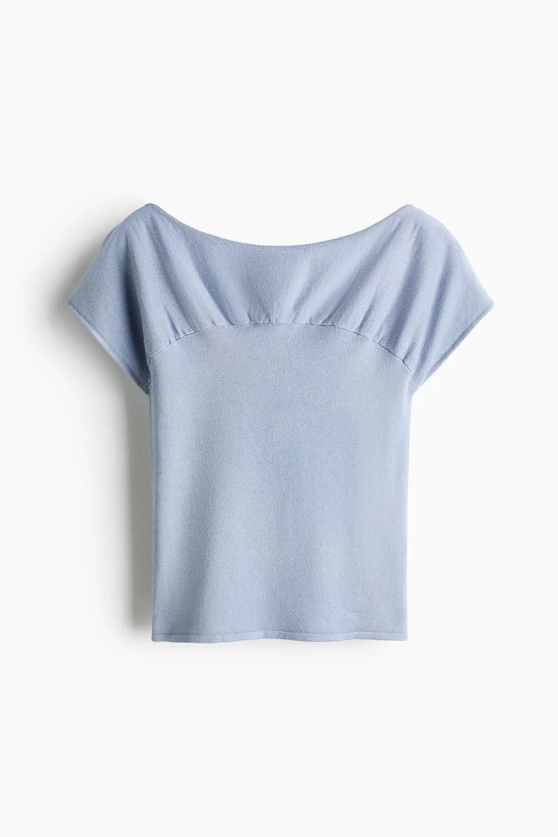 H&M Gathered cap-sleeved top