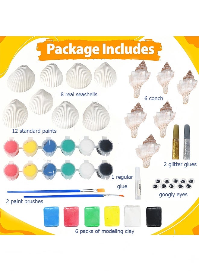 Beauenty Kids shell Painting Kit-Glow in The Dark-Arts & Crafts Gifts for Boys Girls Ages 3+ shell Craft Activities Kits - Creative Art Toys for Birthday Party Favors Prizes(28Pcs) ﻿ ﻿ ﻿ - Image 2