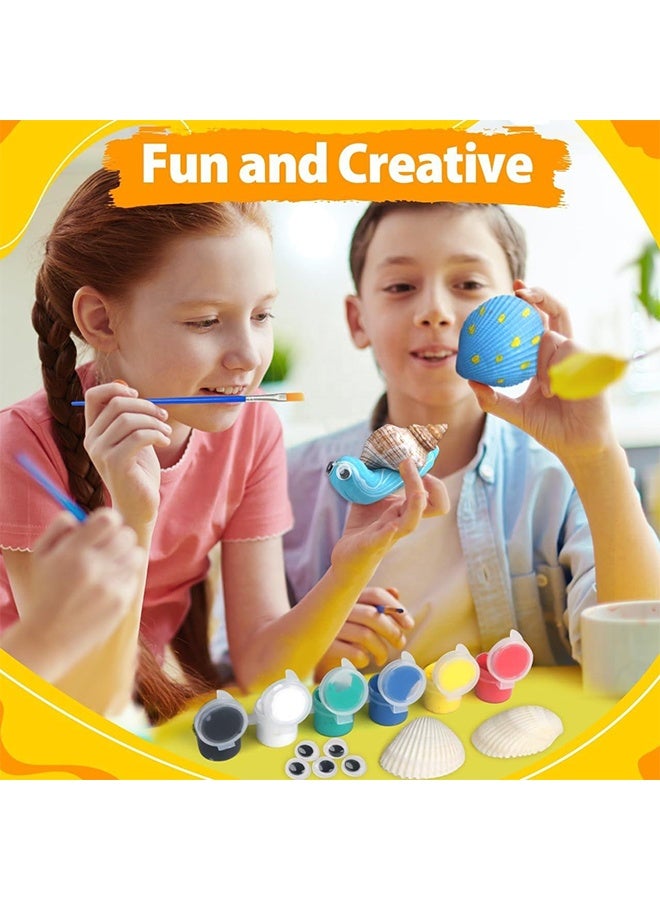 Beauenty Kids shell Painting Kit-Glow in The Dark-Arts & Crafts Gifts for Boys Girls Ages 3+ shell Craft Activities Kits - Creative Art Toys for Birthday Party Favors Prizes(28Pcs) ﻿ ﻿ ﻿ - Image 5