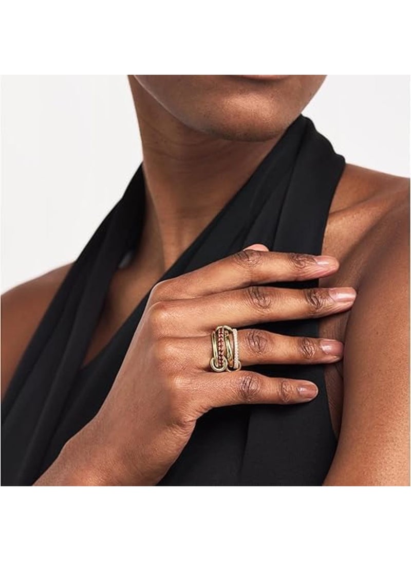 سيوسي Gold Stackable Rings for Women, Non-Tarnish 18K Gold Plated Ring Set, Dainty Cubic Zirconia Multi Metal Stackable Rings for Women, Party, Daily Wear, Travel, Jewelry Accessories - Image 3