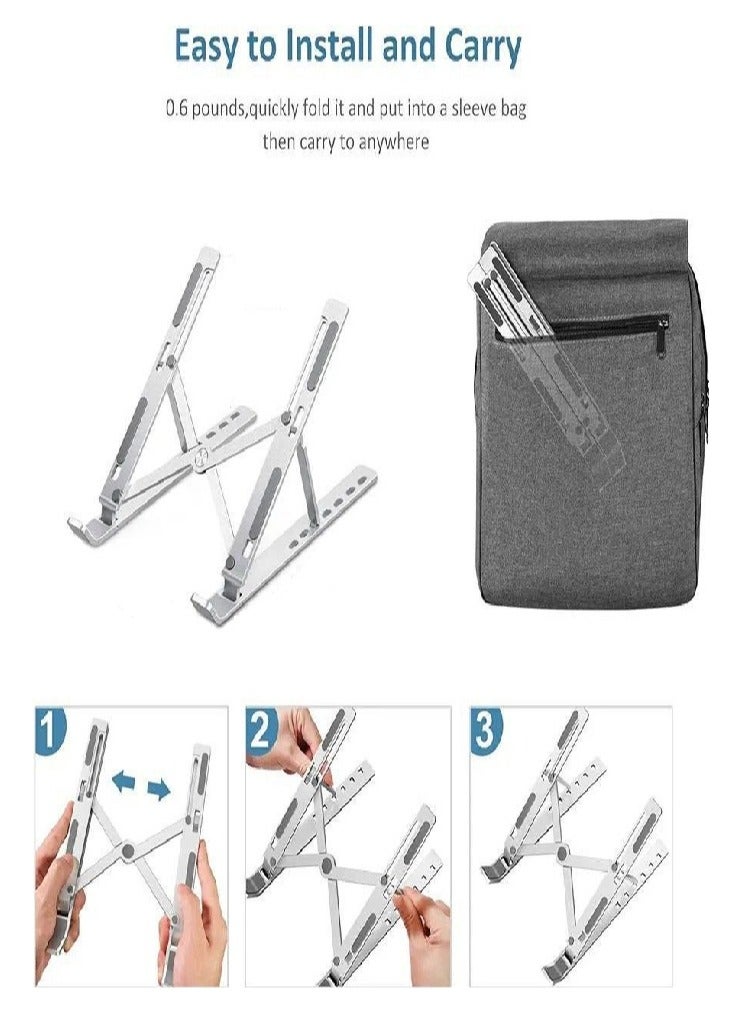 استاند وحامل لاب توب وتابلت قابل للتعديل معدن - Image 3