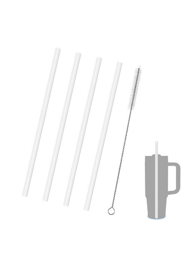 HASTHIP HASTHIP® 4 Pack Reusable Food PE Straw Set, Replacement Straws for 40 oz & Simple Modern Tumbler with Handle with Cleaning Brush for Cup Accessories  - Image 1