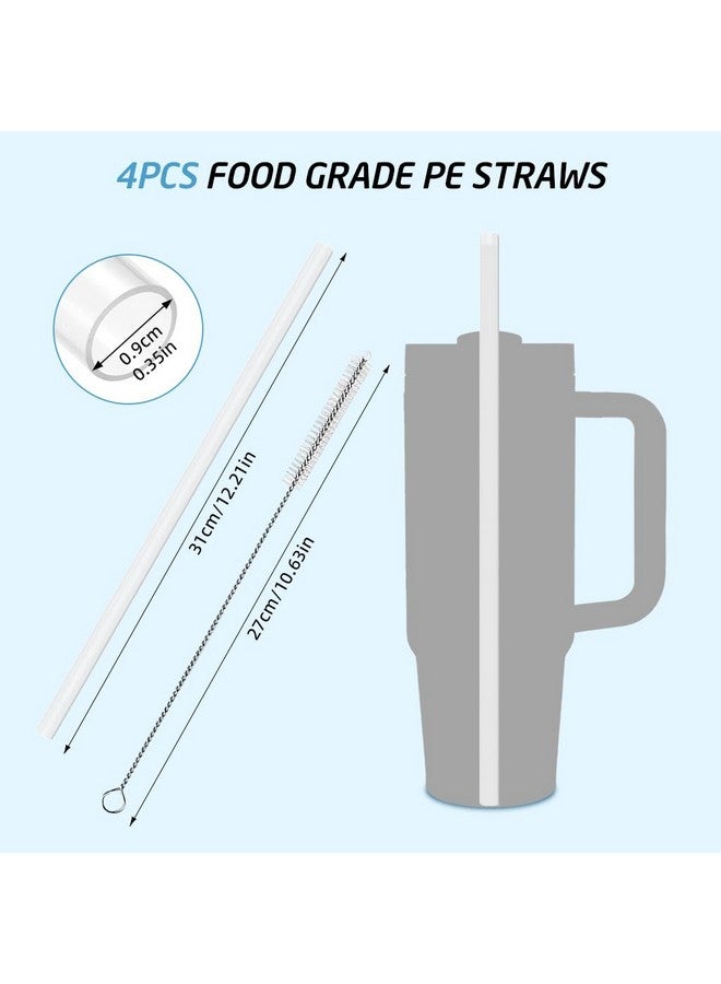 HASTHIP HASTHIP® 4 Pack Reusable Food PE Straw Set, Replacement Straws for 40 oz & Simple Modern Tumbler with Handle with Cleaning Brush for Cup Accessories  - Image 2