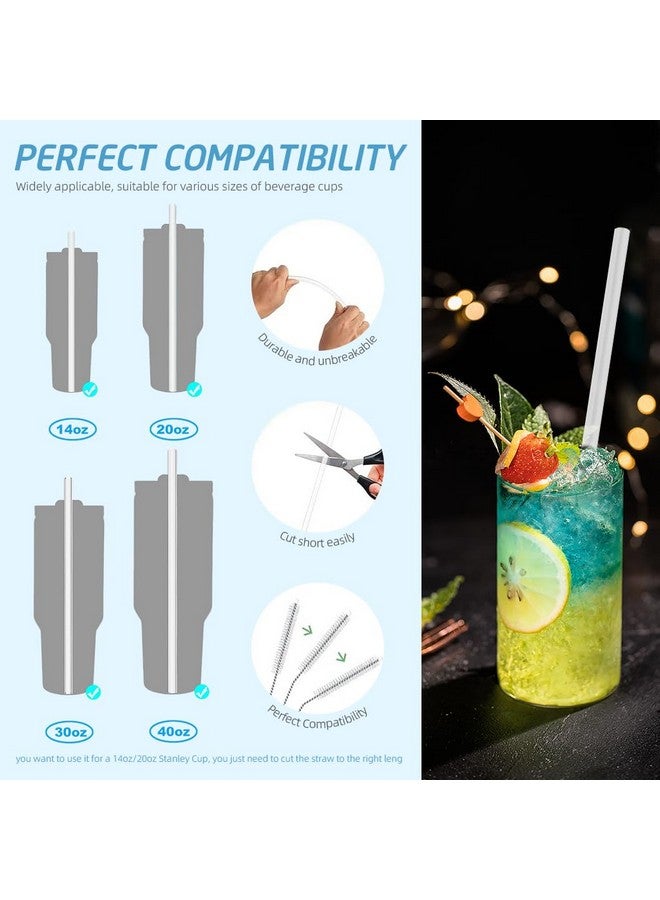 HASTHIP HASTHIP® 4 Pack Reusable Food PE Straw Set, Replacement Straws for 40 oz & Simple Modern Tumbler with Handle with Cleaning Brush for Cup Accessories  - Image 3