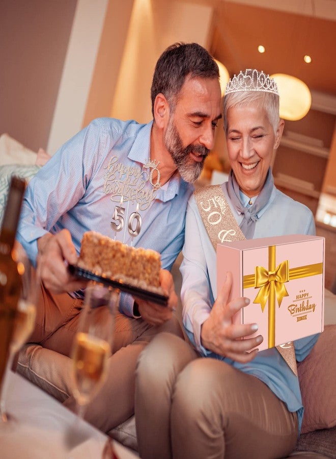 YeohJoy 50th Birthday Decorations Women, Include 50th Birthday Sash and Tiara, Birthday Cake Topper and Number 50 Candles, Balloons, Birthday Card, 50th Birthday Gifts For Women - Image 3