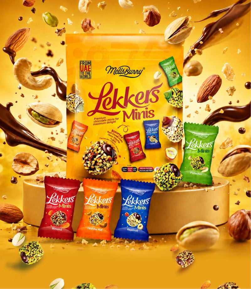MellsBurry Lekkers Minis Assorted Chocolate Bites Mixed Nuts Premium Chocolate Snack Rich in Protein Calcium & Fibre - 150g - Image 3