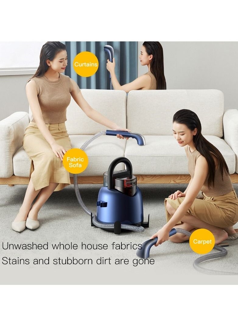 Other Manufacturer - BY200 Fabric Vacuum Cleaner Wet & Dry Vacuum With Hot Rinsing Spray integrated For Sofa/Carpet/Curtain 1.6L Water Tank 850W - Blue - Image 1