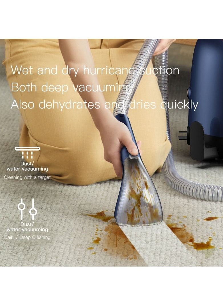 Other Manufacturer - BY200 Fabric Vacuum Cleaner Wet & Dry Vacuum With Hot Rinsing Spray integrated For Sofa/Carpet/Curtain 1.6L Water Tank 850W - Blue - Image 1