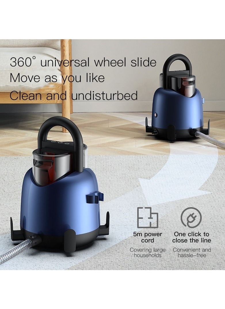 Other Manufacturer - BY200 Fabric Vacuum Cleaner Wet & Dry Vacuum With Hot Rinsing Spray integrated For Sofa/Carpet/Curtain 1.6L Water Tank 850W - Blue - Image 1
