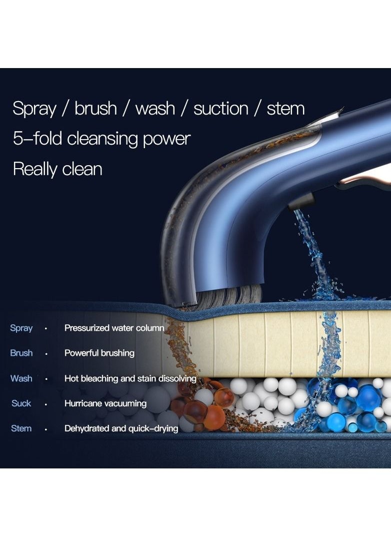 Other Manufacturer - BY200 Fabric Vacuum Cleaner Wet & Dry Vacuum With Hot Rinsing Spray integrated For Sofa/Carpet/Curtain 1.6L Water Tank 850W - Blue - Image 1