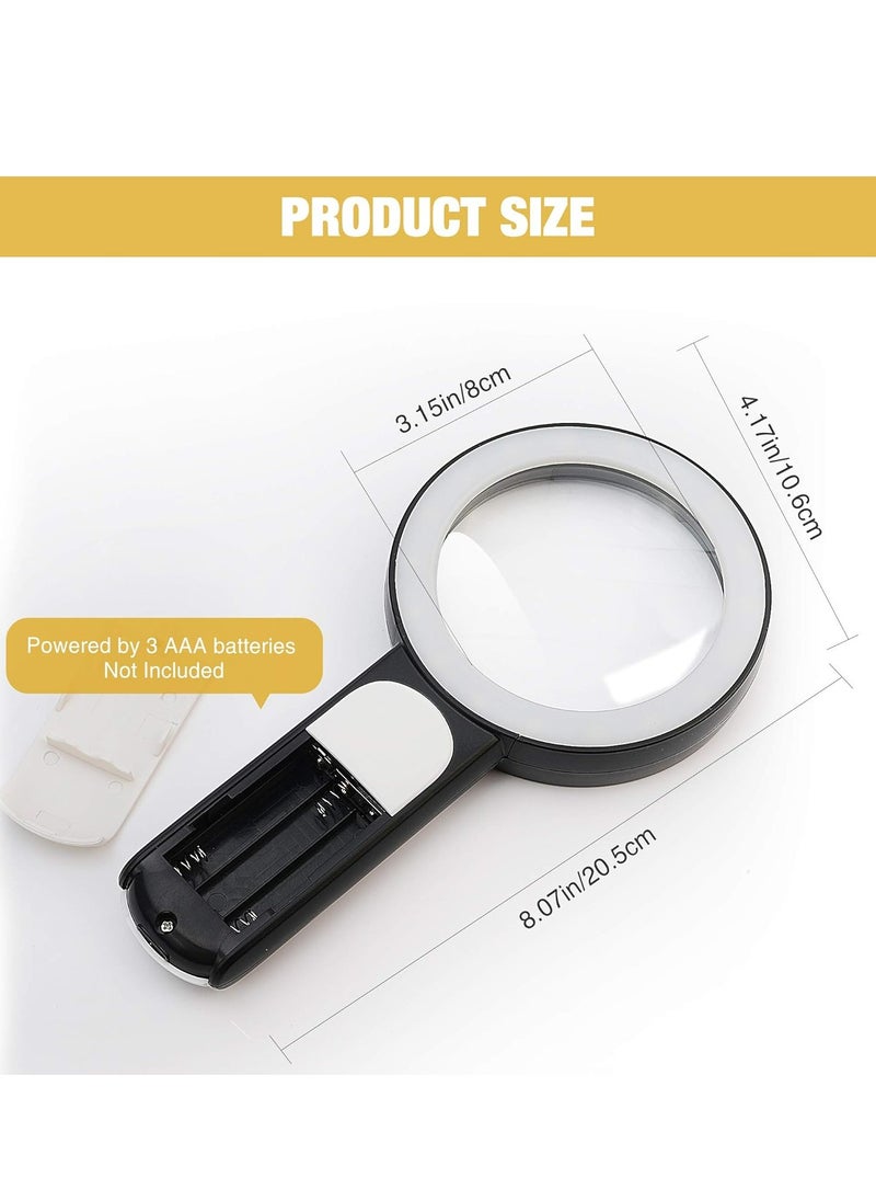 Oasisgalore - Magnifying Glass with Light，30X Handheld Illuminated Magnifier with 18 LED Light for Seniors Reading,Jewelry, Exploring - Image 1
