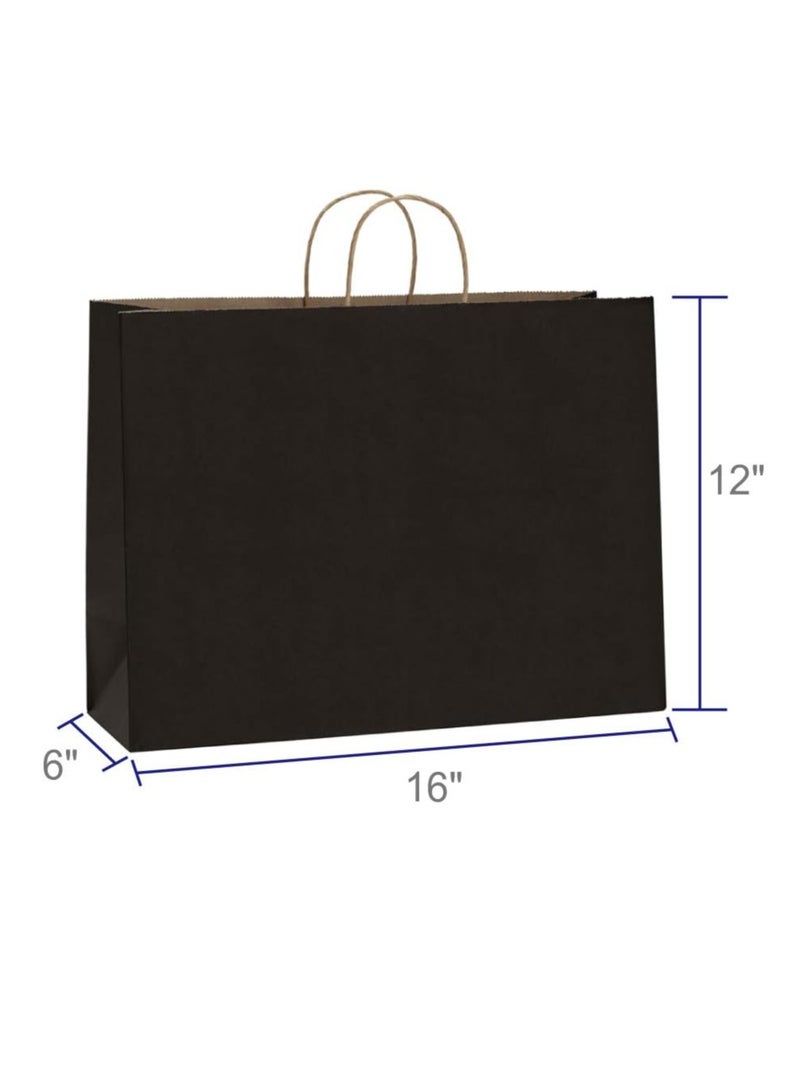 KH  KH Kraft Black Paper Bags16x6x12 Inches with Handles Bulk Gift Bags, Shopping Bags for Grocery, Mechandise, Party ETC - 60Pcs (Black) - Image 3
