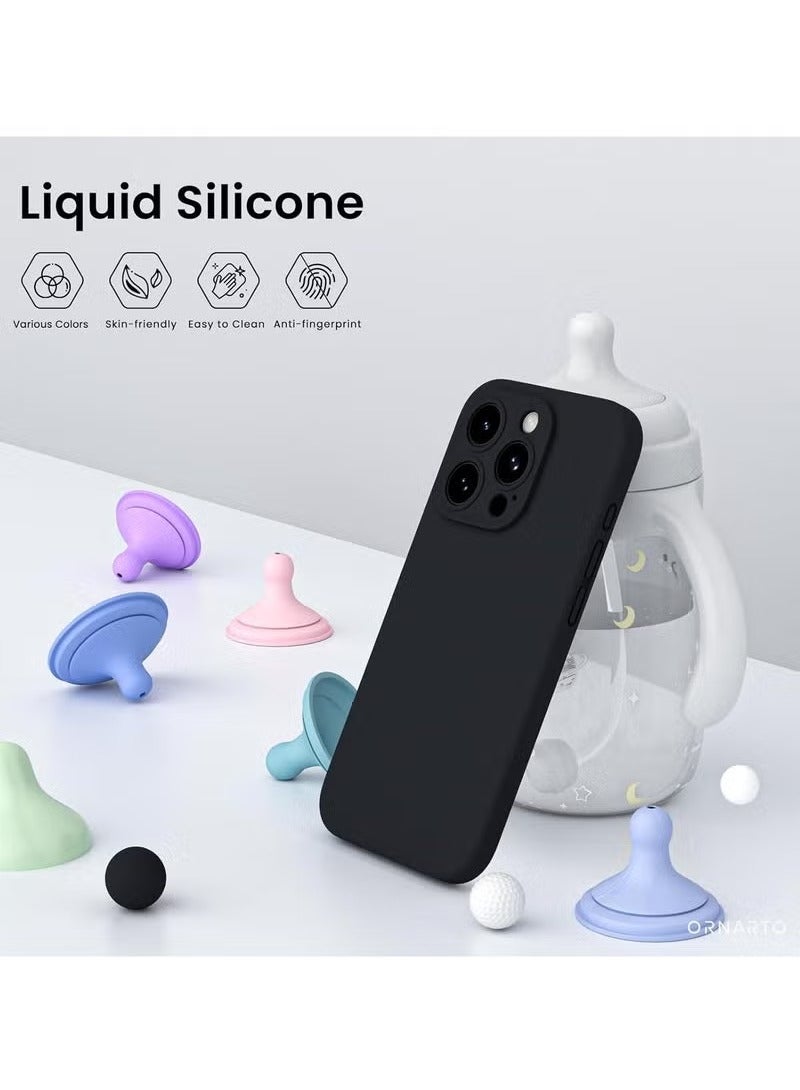 TIGER Shockproof iPhone 15 Pro Max Case (6.7-Inch) – Full Body Waterproof Liquid Silicone Rubber Case with 2 Tempered Glass Screen Protectors, Anti-Scratch, Drop-Resistant, Soft Microfiber Lining, Precise Fit Protective Cover – Black - Image 2