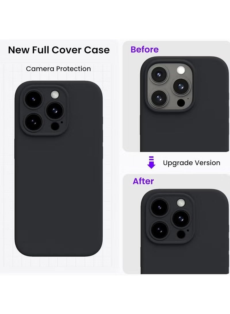 TIGER Shockproof iPhone 15 Pro Max Case (6.7-Inch) – Full Body Waterproof Liquid Silicone Rubber Case with 2 Tempered Glass Screen Protectors, Anti-Scratch, Drop-Resistant, Soft Microfiber Lining, Precise Fit Protective Cover – Black - Image 3