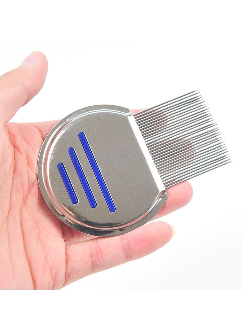 مشط قمل من قطعة واحدة للأطفال من الفولاذ المقاوم للصدأ خالٍ من القمل وكثافة فائقة لتنظيف الأسنان وأداة التخلص من القمل والشعر - Image 4