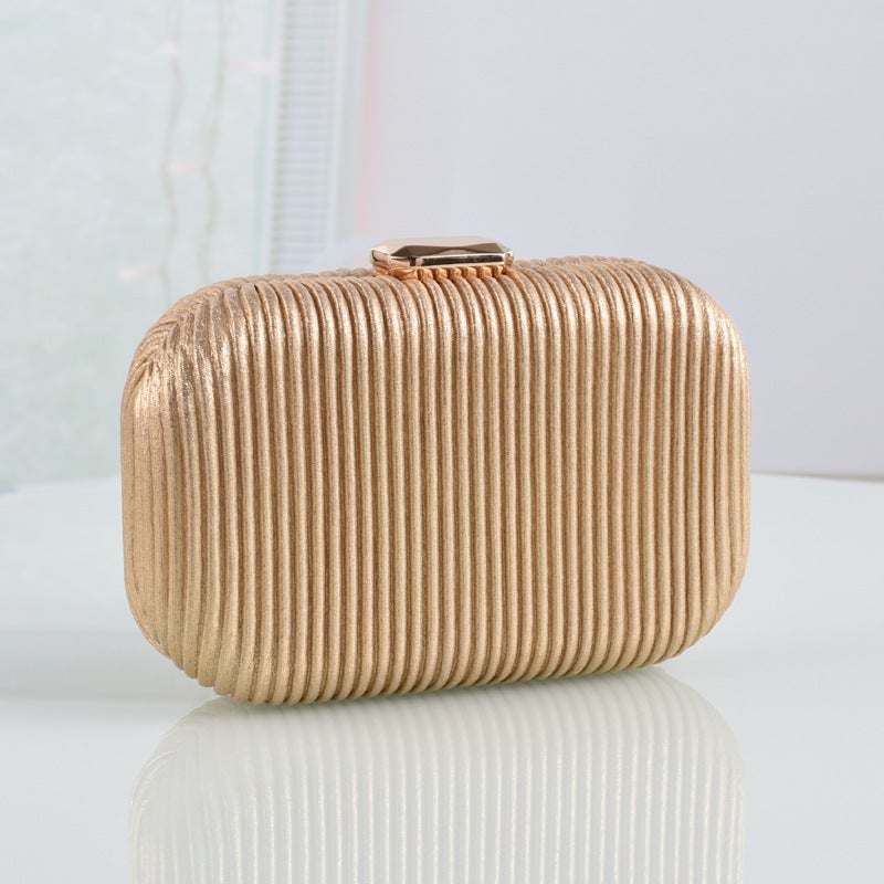 New Evening Bags Chain Crossbody Bags Striped Pu Party Clutch Bags Handmade Bridal Evening Bags - Image 1