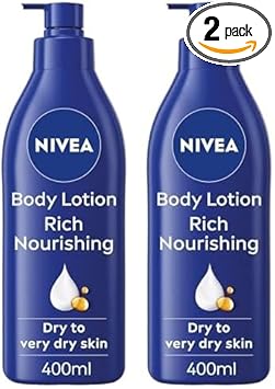 Nivea لوشن الجسم المغذي الغني من نيفيا 400 مل مرطب نيفيا للبشرة الجافة مصنوع من سيروم الترطيب العميق وزيت اللوز الطبيعي وفيتامين E بشرة ناعمة عبوة لوشن الجسم من نيفيا 2 - Image 1