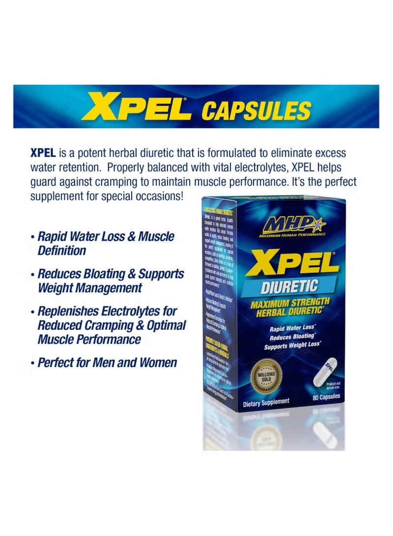 Maximum Human Performance Xpel Diuretic, 80 Capsules, 20 Servings - Image 3