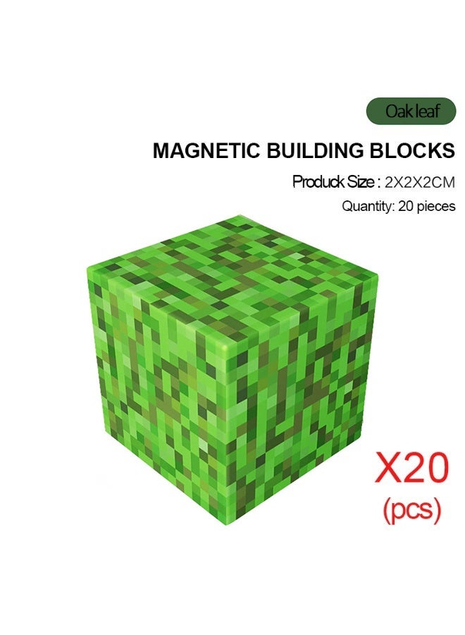 ماين كرافت 20 قطعة مكعبات مغناطيسية لبناء شخصيات ماينكرافت، ألعاب تركيبية قابلة للتكديس - Image 1
