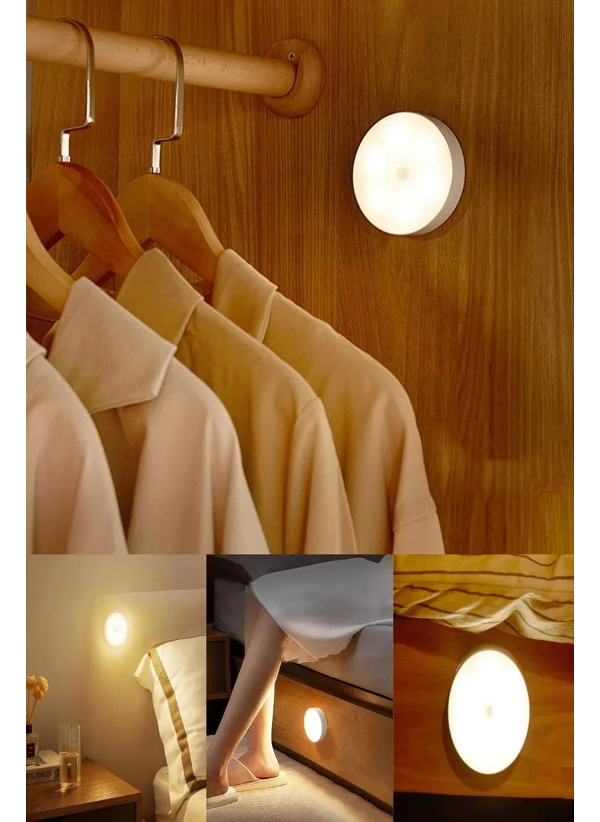 Masho Trend 4 Pieces Motion Sensor Rechargeable Spotlight Magnet LED 8.5 cm Sensor Lamp Sensor Lighting