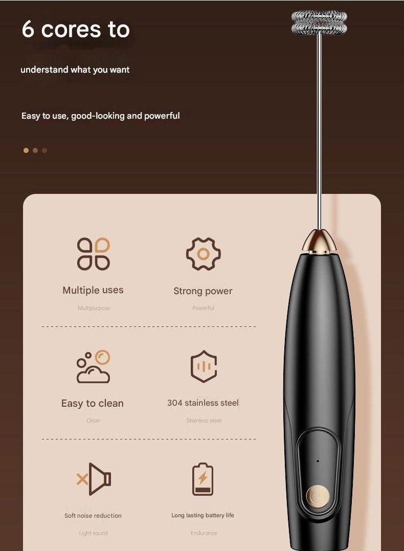 بي إيان الخلاط اليدوي الكهربائي 3 في 1 لتحضير القهوة وكبسولات القهوة - خفاقة الحليب اللاسلكية للرغوة والخفق والتحريك - مثالي للاتيه والماكياتو والشوكولاتة الساخنة والماتشا - مع فرامة القهوة المصغرة - Image 4