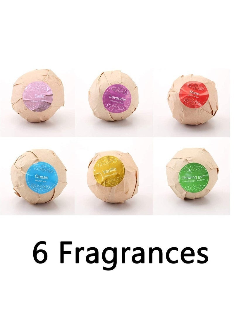 باث بومبز حمام القنابل هدية 6 حزمة حمام القنابل كبيرة العضوية والطبيعية زيت طبيعي اليدوية حمام القنابل طقم هدايا ترطيب الجلد الجاف حمام القنابل - Image 2