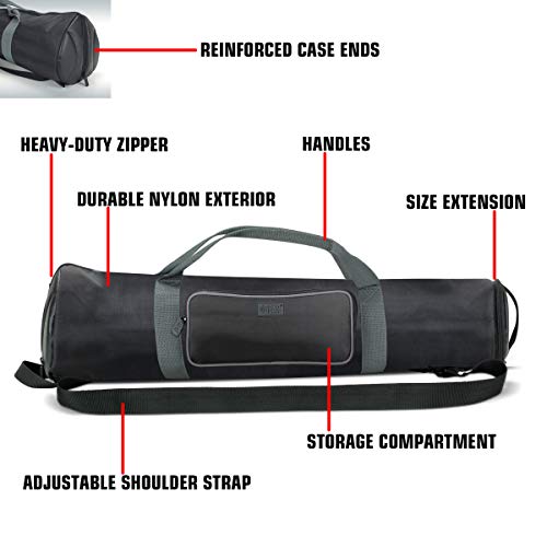 USA Gear Padded Tripod Case Bag - Holds Tripods from 21 to 35 inches - Adjustable Size Extension, Storage Pocket and Shoulder Strap for Professional Camera Accessories and Photo Carrying Needs - Image 5