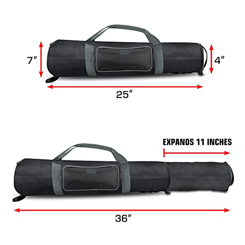 USA Gear Padded Tripod Case Bag - Holds Tripods from 21 to 35 inches - Adjustable Size Extension, Storage Pocket and Shoulder Strap for Professional Camera Accessories and Photo Carrying Needs - Image 2