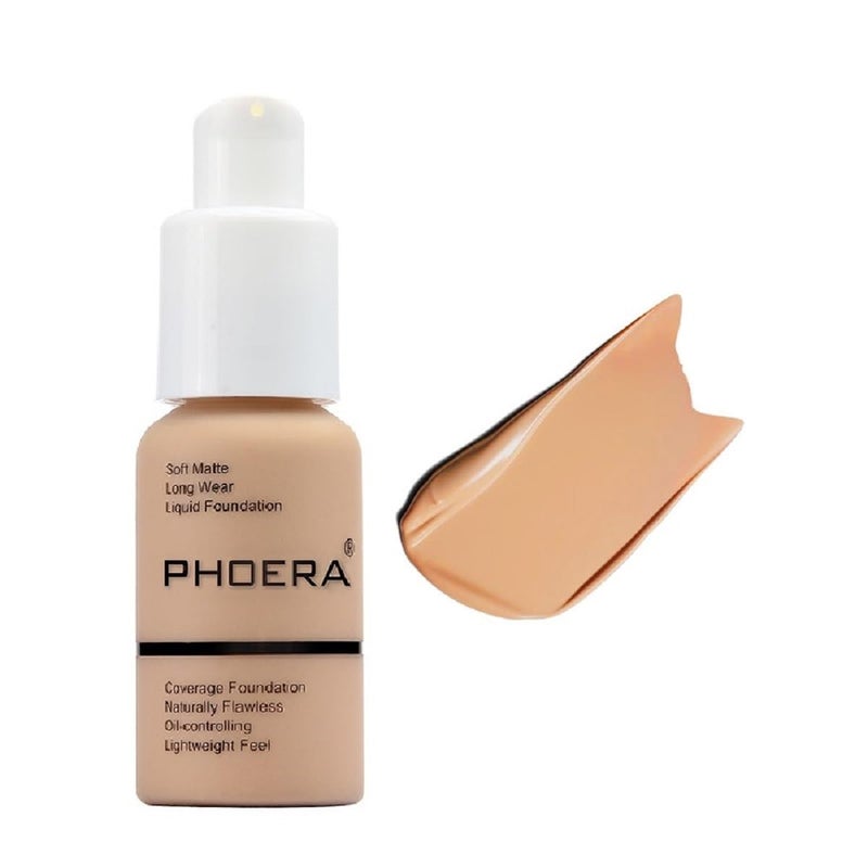 Meifen PHOERA Foundation,Full Coverage Flawless Soft Matte 24 HR Oil Control Waterproof Concealer Makeup. (1 Pcs-104- Buff Beige) - Image 1