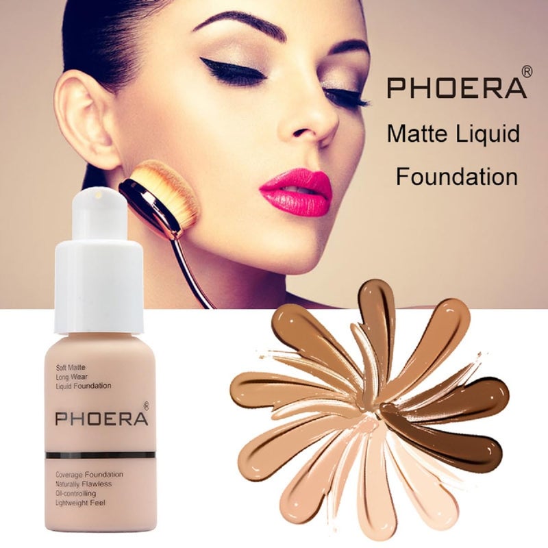 Meifen PHOERA Foundation,Full Coverage Flawless Soft Matte 24 HR Oil Control Waterproof Concealer Makeup. (1 Pcs-104- Buff Beige) - Image 5