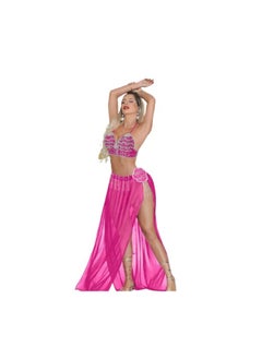 Belly Dance - 2 Pieces - Chiffon Top and Dress, Fuchsia, One Size, for Women