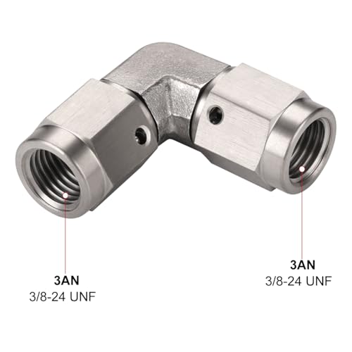 Podavelle 3AN Female to 3AN Female 90 Degree Swivel Stainless Steel Coupler Connector Fitting Adapter - Image 3