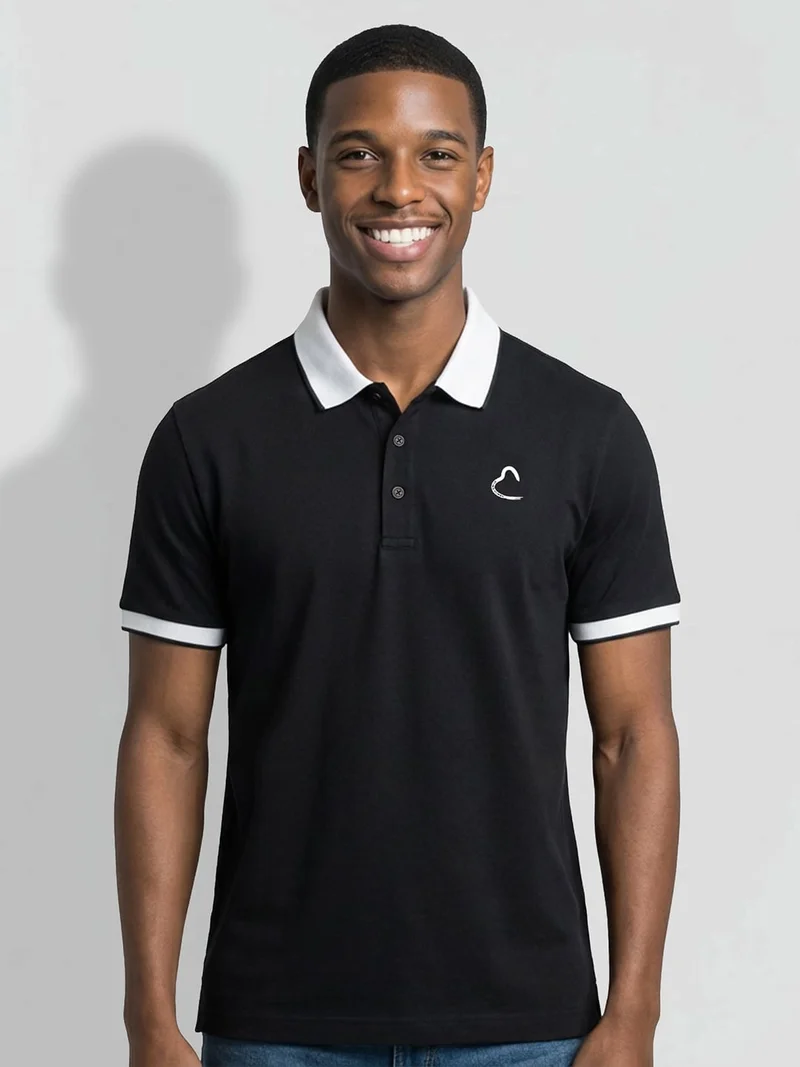 Being Human Men Brand Logo Polo Collar T-shirt