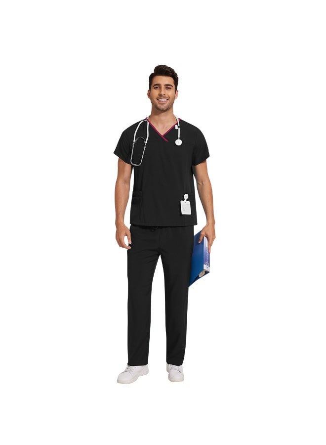 NIBEMINENT Surgical Uniforms Lab Workwear Clothes Nurse Scrubs Set Men Nurse Accessories Medical Uniform Surgical Dental Clinical Top Pants - Image 1