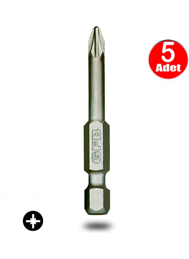 Alet Çantam My Tool Bag Gfb Bits Phillips Screwdriver Drill Bit Pz1 x 50 mm - 5 Pcs 