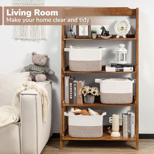 Goodpick Cube Storage Bins - Shelf Baskets for Toys Storage, Closet Storage Bins for Towel Book Clothes, Woven Basket for Shelves Baby Laundry Basket, 13''x10''x9'' - Image 2