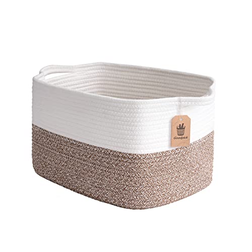 Goodpick Cube Storage Bins - Shelf Baskets for Toys Storage, Closet Storage Bins for Towel Book Clothes, Woven Basket for Shelves Baby Laundry Basket, 13''x10''x9'' - Image 1