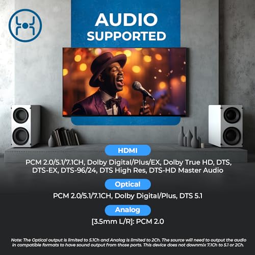 OREI 8K eARC HDMI Matrix Switch 4 X 2, Switcher with Audio Extractor UltraHD Supports Upto 4K @ 120Hz IR EDID HDCP 2.3 - Remote Control (BK-402A) - Image 3