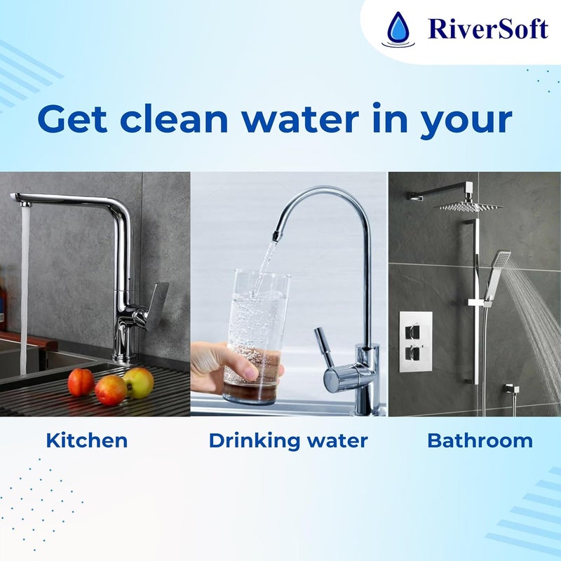 RiverSoft Sediment Filter Assembly ASP20HV5 Spun Cartridge 5 Micron for Filtering Sediments Install in Mainline for 1 HP2 HP Motor 20 inch 5 Micron 1 inch InletOutlet Blue PP - Image 4