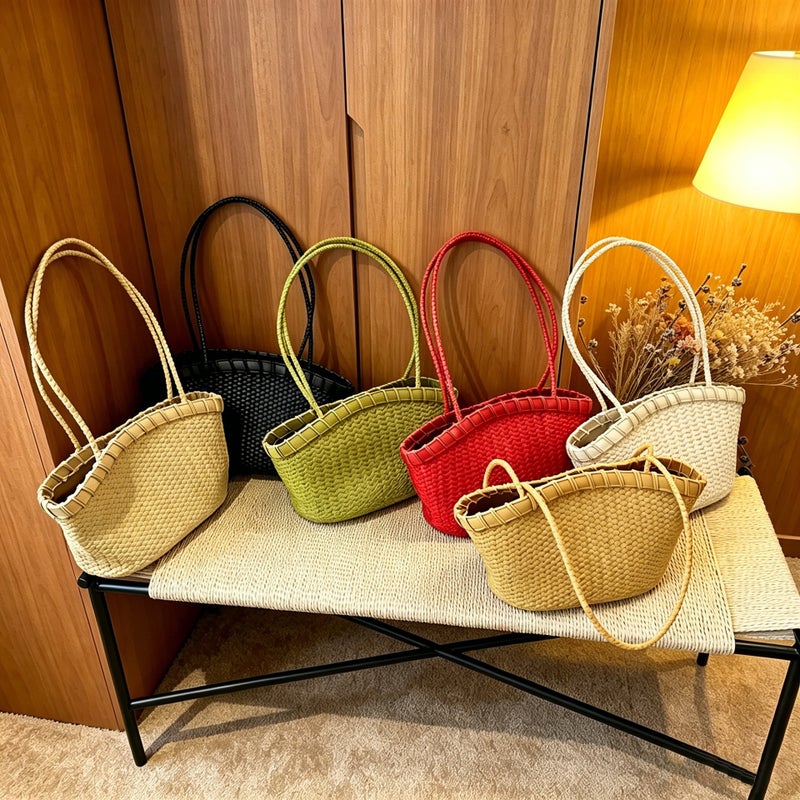 Summer Korean Style Woven Tote Bag - Image 1