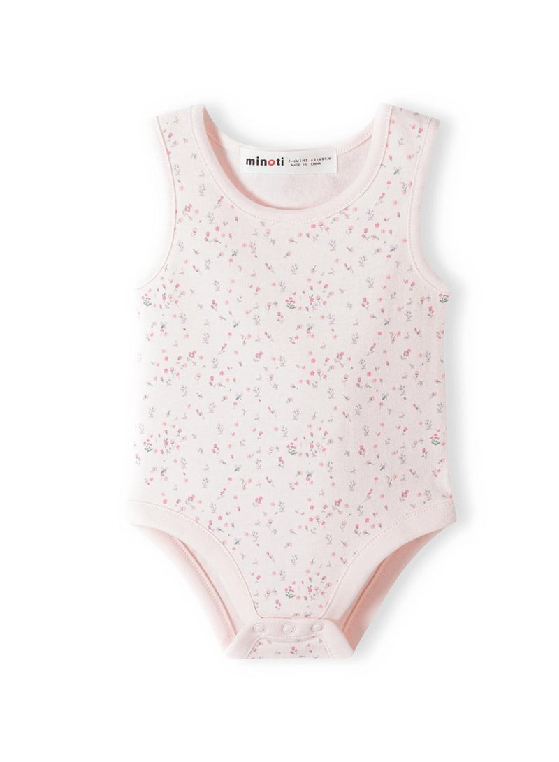 مينوتي طقم باديهات بناتي ٣ قطع بدون أكمام ونقشات ناعمة - Image 3