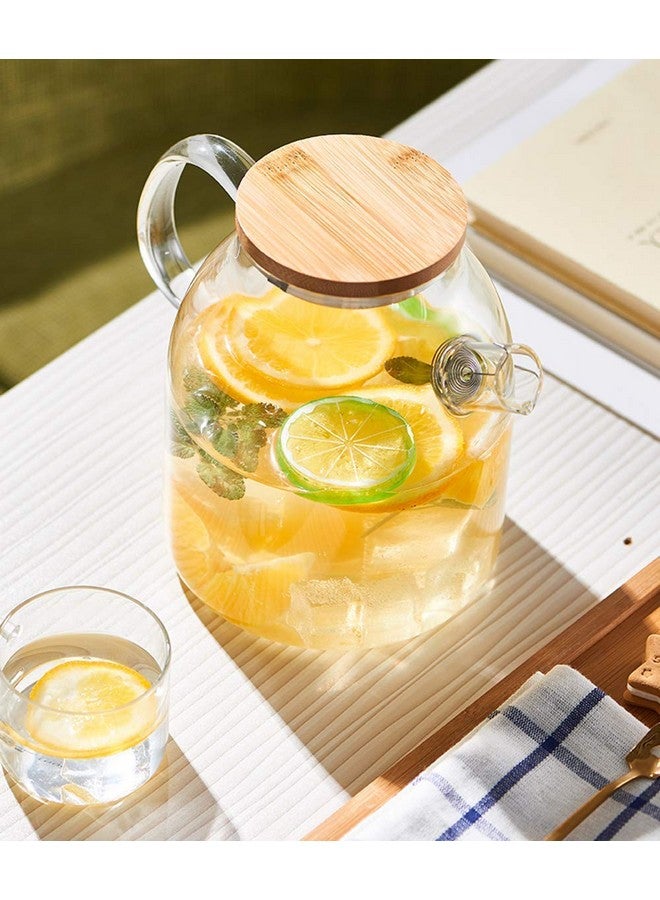 VILON Premium Glass Water Jug - 1.8 LTR, Transparent, Hot Cold Water Pitcher with Lid Water Jug, Iced Tea, Milk and Juice Beverage Carafe, Lemon Jug., 1.80 Liter (Kettle 1.8 LIETER) - Image 5