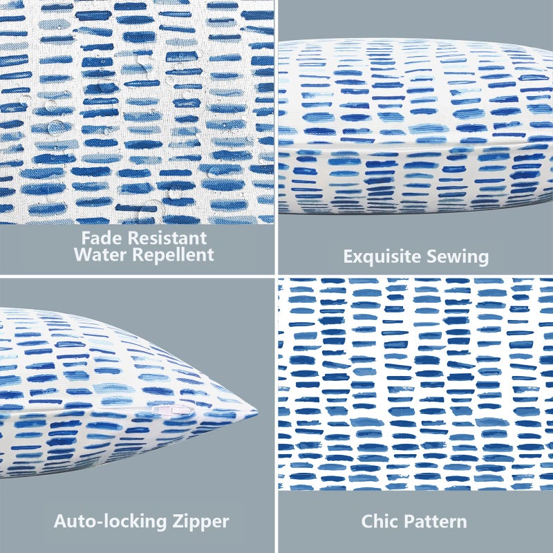 LVTXIII 2 Pack Outdoor Pillow Covers ONLY 18x18 Inch, Water-Repellent Square Decorative Cushion Covers for Patio Furniture, Garden, Sofa, A Pebble Blue - Image 4