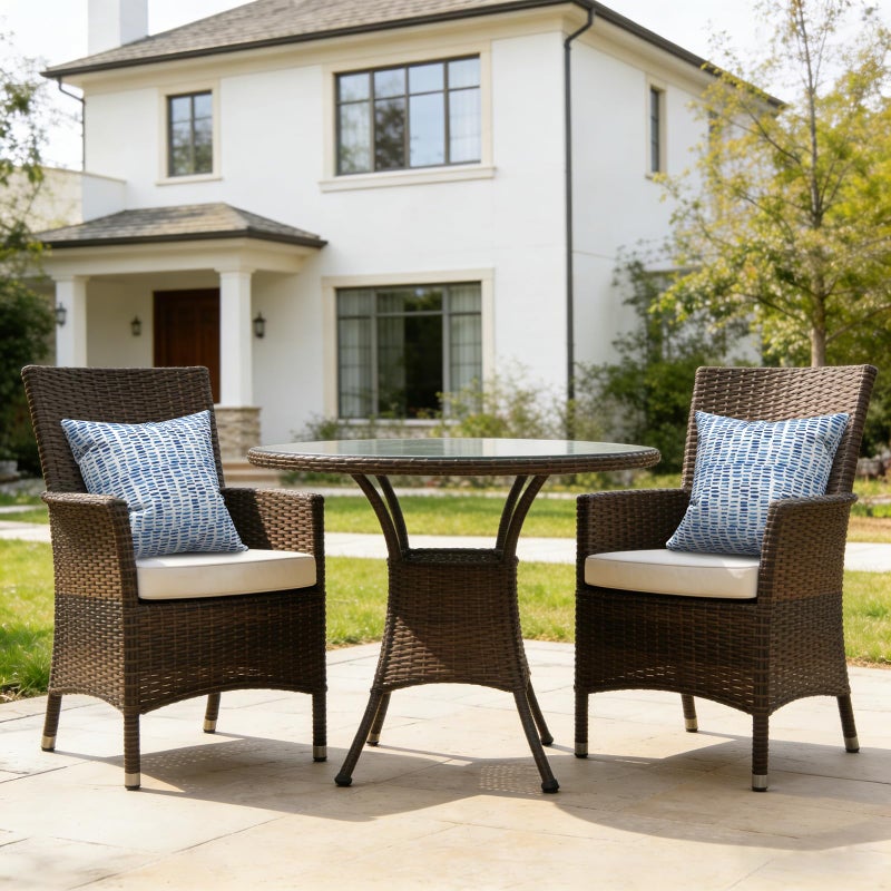 LVTXIII 2 Pack Outdoor Pillow Covers ONLY 18x18 Inch, Water-Repellent Square Decorative Cushion Covers for Patio Furniture, Garden, Sofa, A Pebble Blue - Image 2