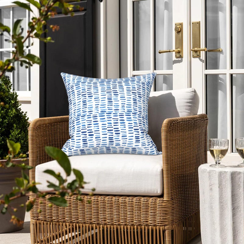 LVTXIII 2 Pack Outdoor Pillow Covers ONLY 18x18 Inch, Water-Repellent Square Decorative Cushion Covers for Patio Furniture, Garden, Sofa, A Pebble Blue - Image 5