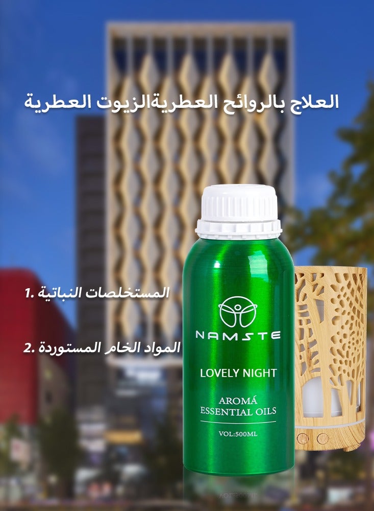 ناماستي زيوت عطرية أساسية لموزعات الروائح العطرية، رائحة عطرية تدوم طويلاً، 500 مل - ليلة جميلة - Image 2