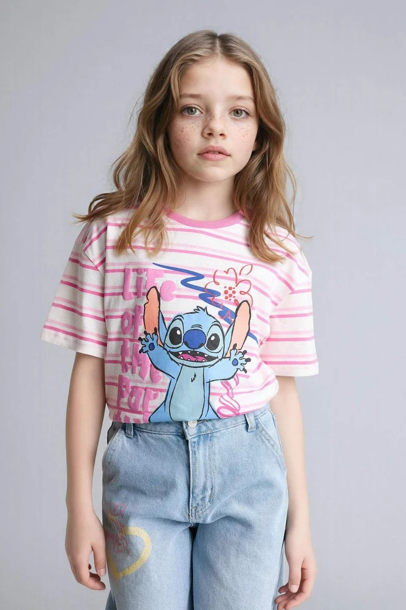 Defacto Girl Disney Lilo &amp; Stitch Oversize T-Shirt