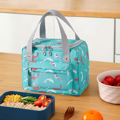 UMAI Insulated Lunch/Tiffin/Storage Bag for Kids, Women & Men | Ideal Tote Bag for Office/School/Outdoor Activities-Lightweight, Durable Handle, Front Pocket for Napkins, Cutlery (Green) - Image 1